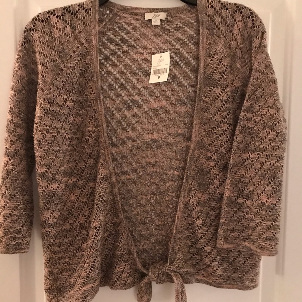 NWT JJill tie front shrug size small